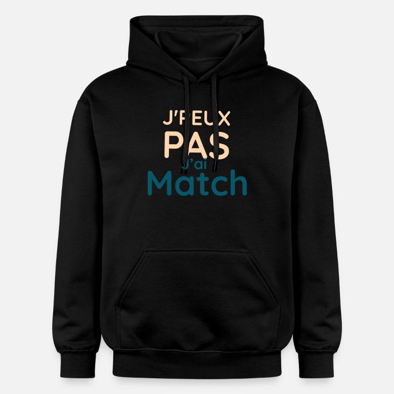 j'e peux pas j'ai match - Sweat à capuche Softstyle® Gildan Unisexe - noir
