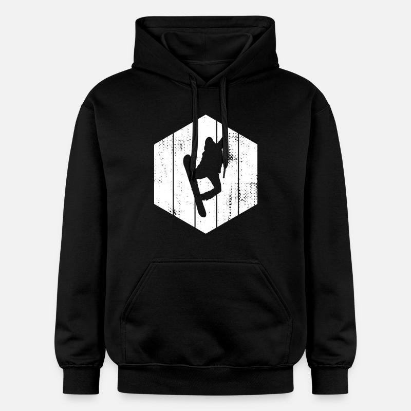 Dessin de snowboarder - Sweat à capuche Softstyle® Gildan Unisexe - noir