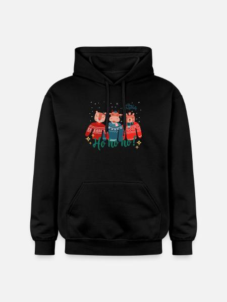 Hässlicher Weihnachtspullover - Frohe Weihnachten - Gildan Unisex Softstyle® Midweight Hoodie - Schwarz