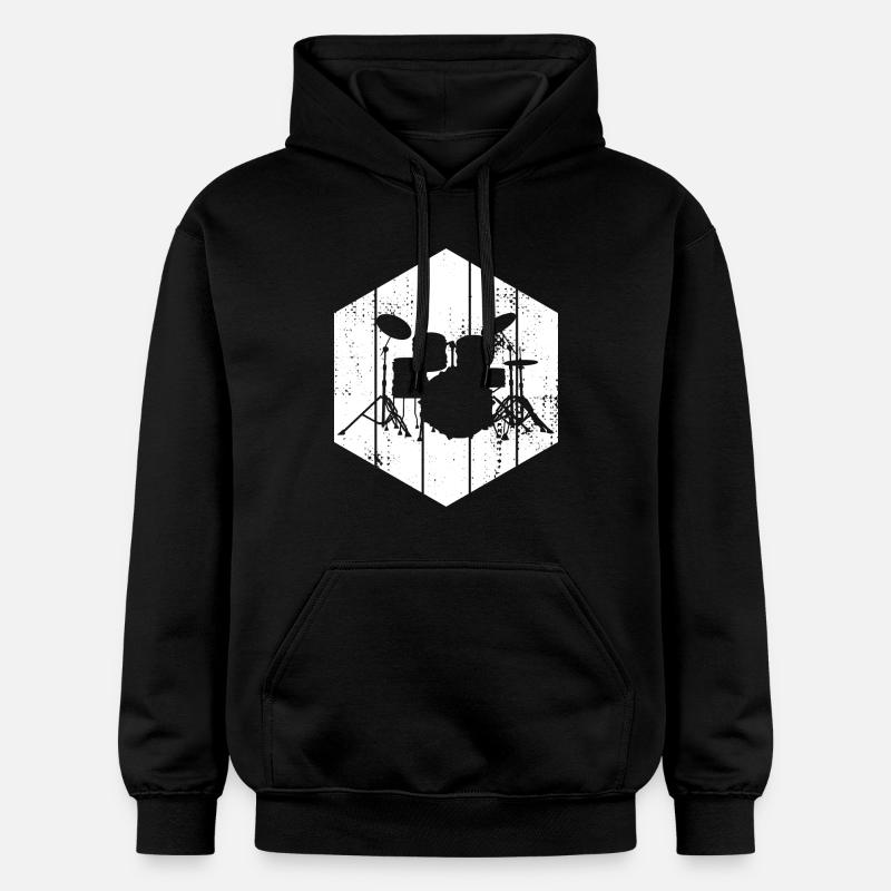 Dessin de la batterie - Sweat à capuche Softstyle® Gildan Unisexe - noir