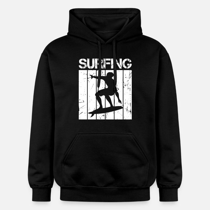 Surfeur rétro - Sweat à capuche Softstyle® Gildan Unisexe - noir