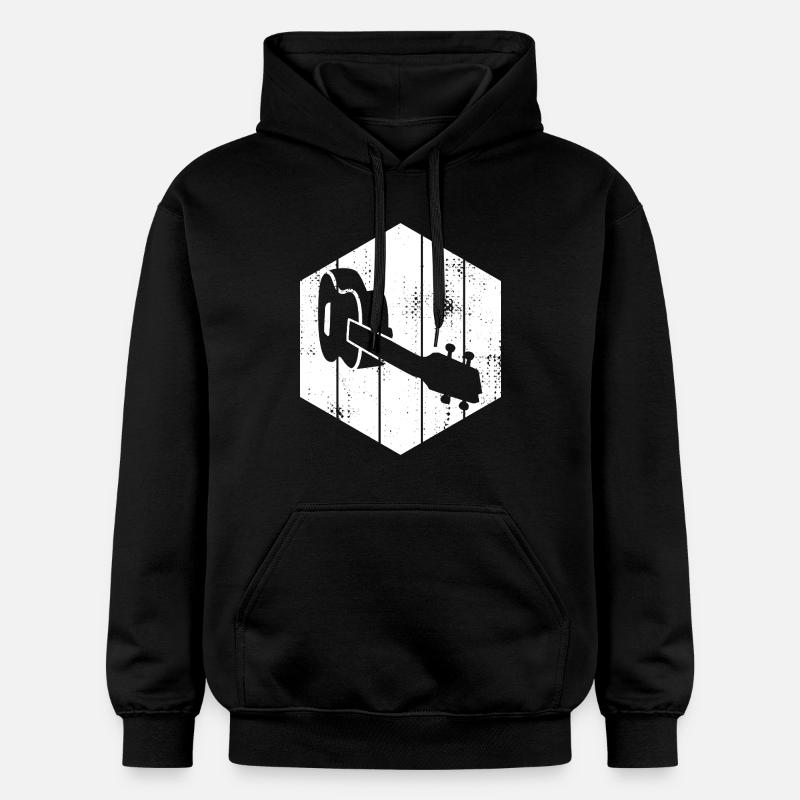 Dessin de ukulélé - Sweat à capuche Softstyle® Gildan Unisexe - noir