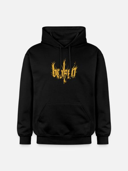 Broken Calligraphy Dark Lettering - Gildan Unisex Softstyle® Midweight Hoodie - black