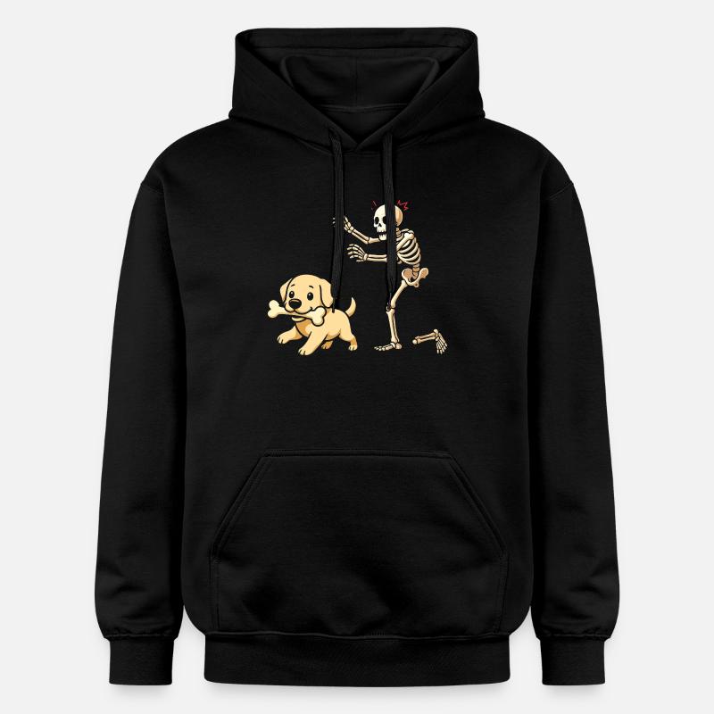 Squelette Chien Labrador Retriever - Sweat à capuche Softstyle® Gildan Unisexe - noir