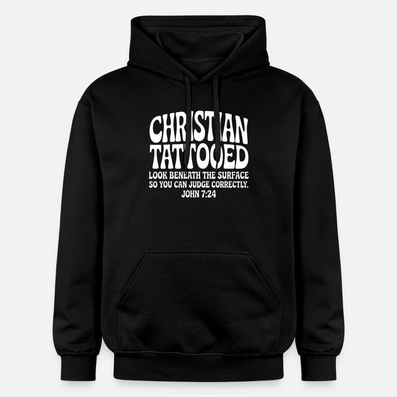 Christian Tattooed Look Beneath Surface - Gildan Unisex Softstyle® Midweight Hoodie - black