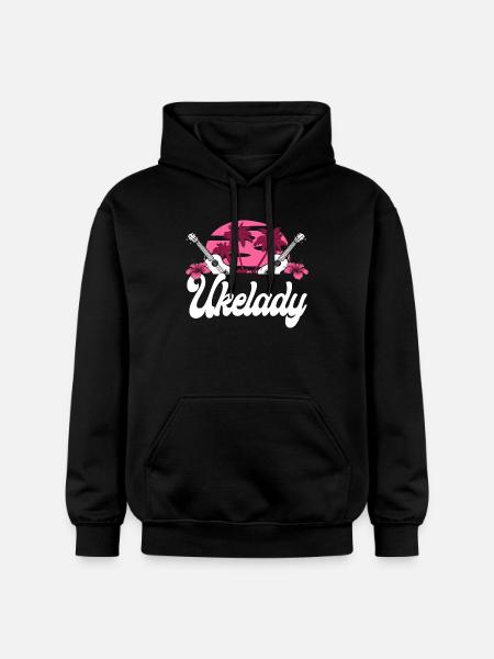 Hawaiian Ukulele Uke Ukelady - Gildan Unisex Softstyle® Midweight Hoodie - black
