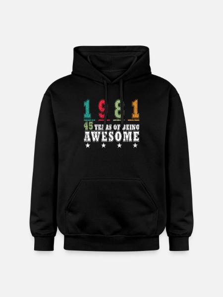 Birthday born 1981 - 45 years - Gildan Unisex Softstyle® Midweight Hoodie - black
