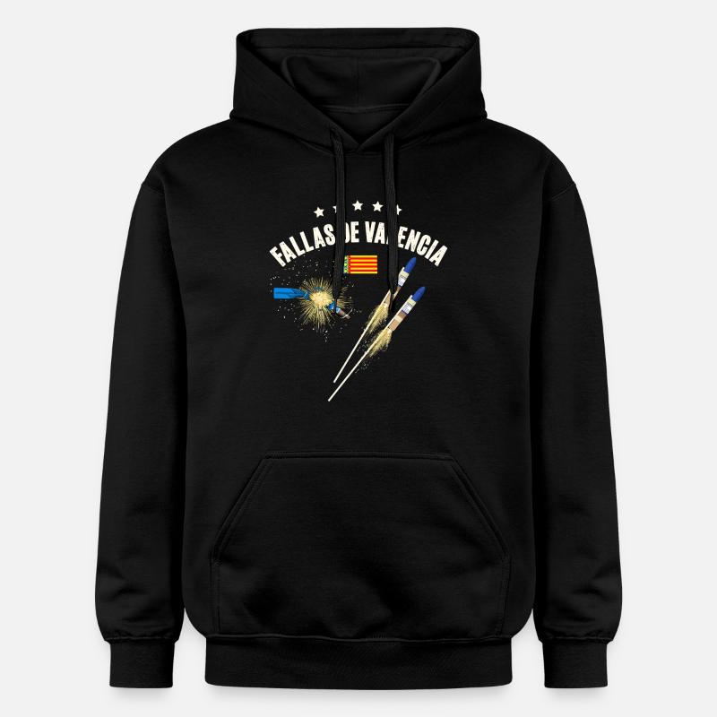 Feux d’artifice de Fallas de Valencia - Sweat à capuche Softstyle® Gildan Unisexe - noir