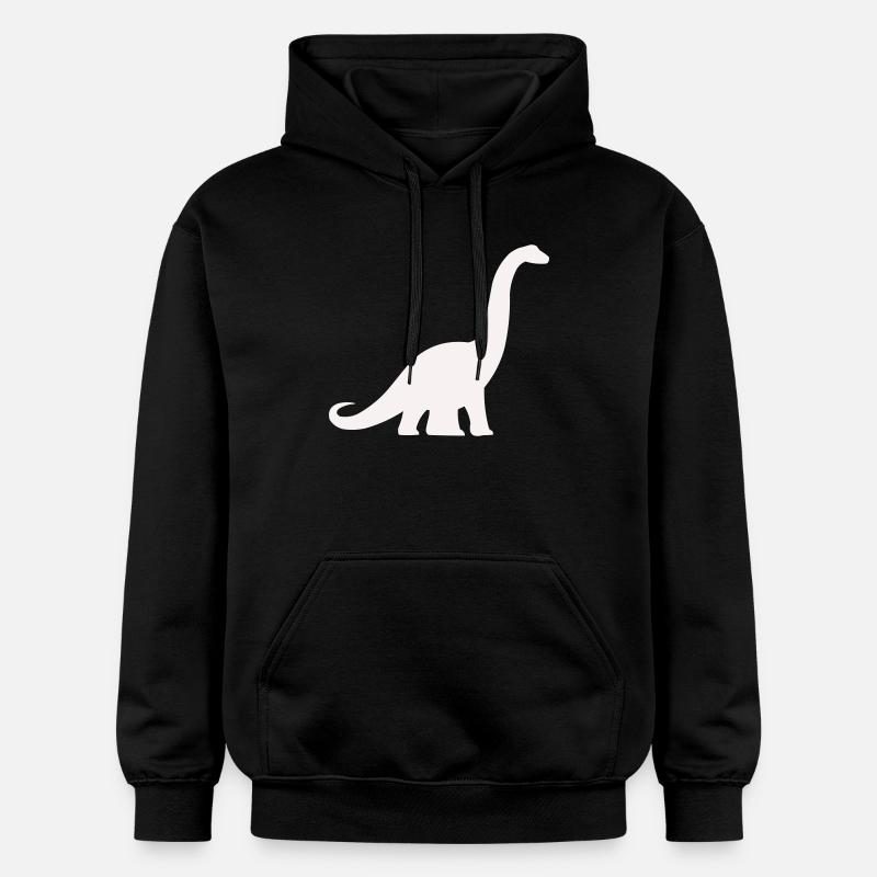 Langhals Dino Silhouette - Gildan Unisex Softstyle® Midweight Hoodie - Schwarz