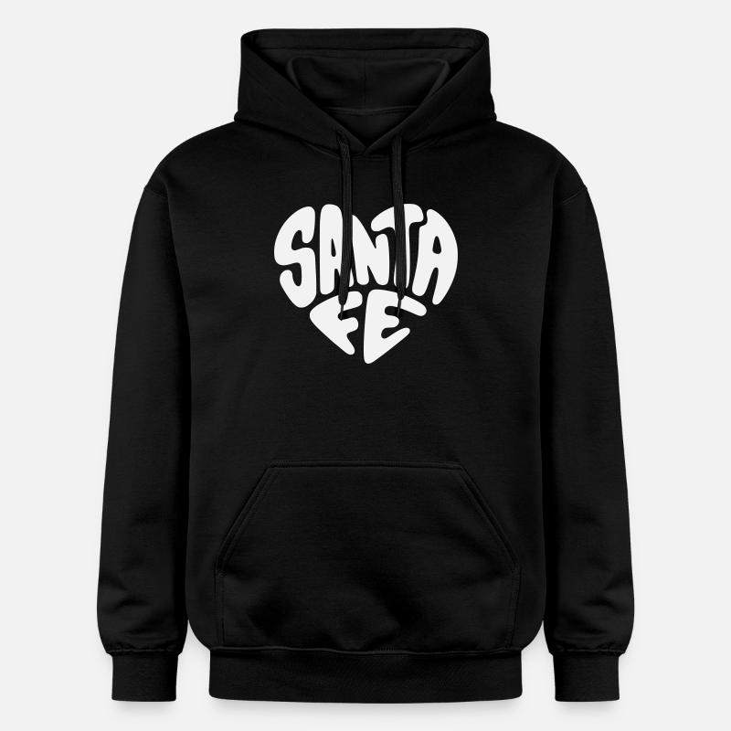 Santa Fe, Nouveau-Mexique Heart Design - Sweat à capuche Softstyle® Gildan Unisexe - noir
