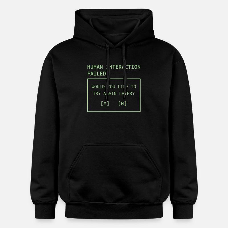 Human Interaction Failed - Gildan Unisex Softstyle® Midweight Hoodie - black