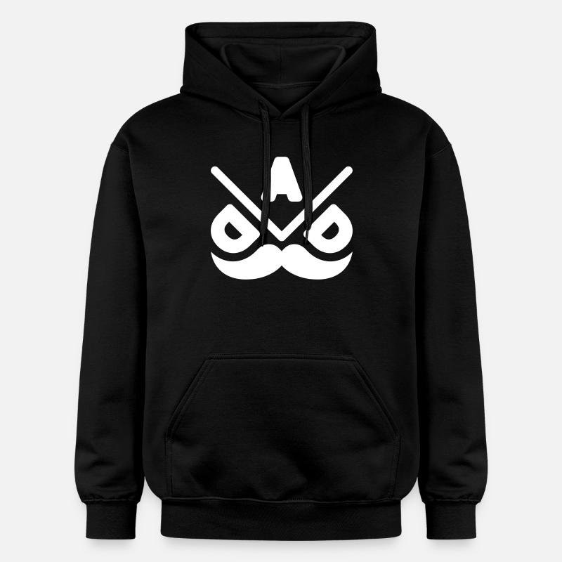 Emblème géométrique de moustache - Sweat à capuche Softstyle® Gildan Unisexe - noir