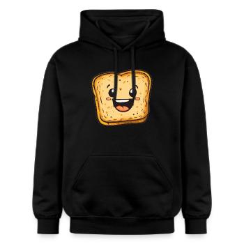 Pain grillé rieur - Sweat à capuche Softstyle® Gildan Unisexe - noir - Devant - Marisol (170cm) & Nik (191cm)