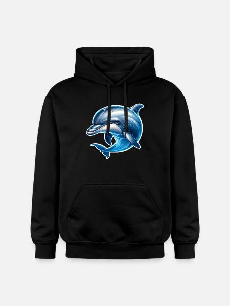 Delfin - Gildan Unisex Softstyle® Midweight Hoodie - Schwarz