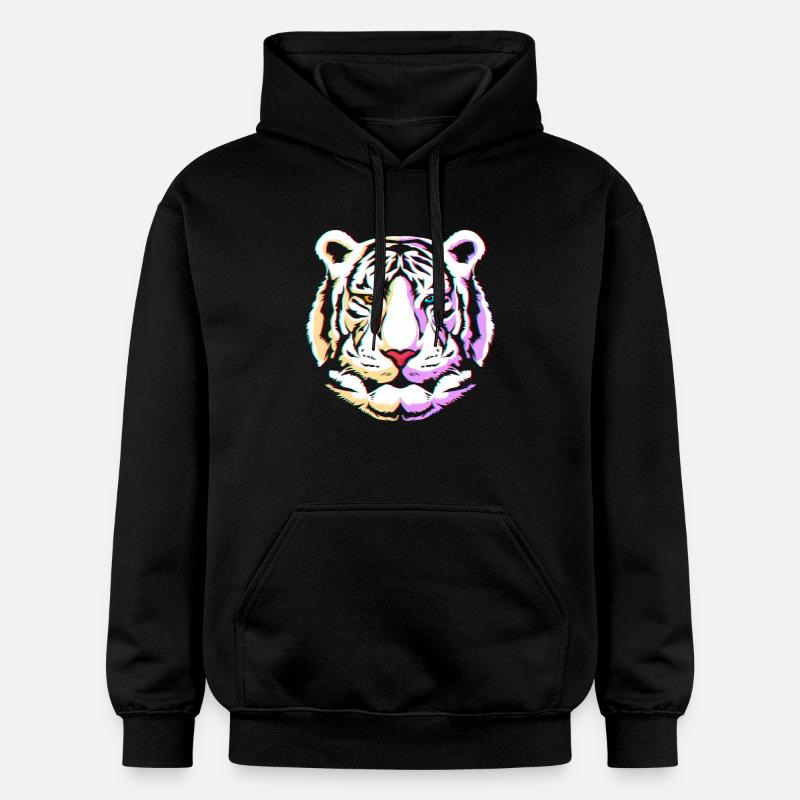 Tigre blanc - Sweat à capuche Softstyle® Gildan Unisexe - noir