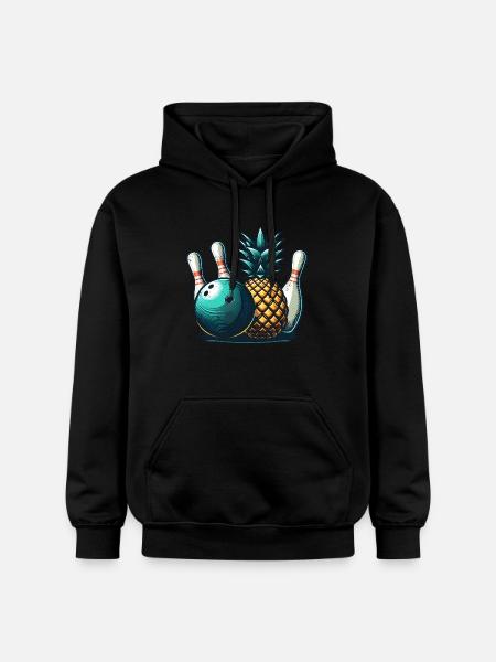 Pineapple Bowling - Gildan Unisex Softstyle® Midweight Hoodie - black