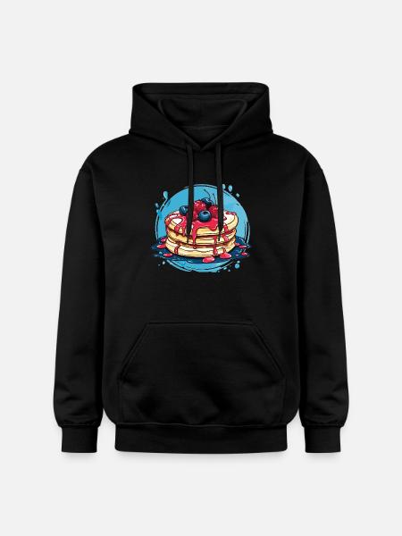 Pancakes with berries - Gildan Unisex Softstyle® Midweight Hoodie - black