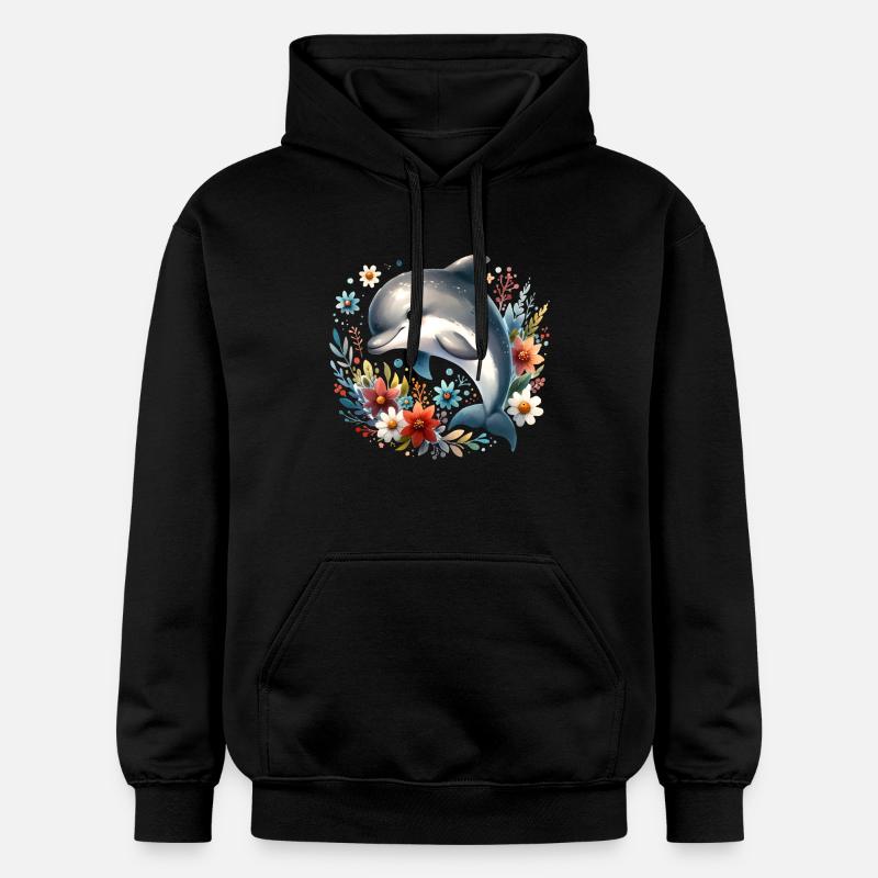 Dauphin - Sweat à capuche Softstyle® Gildan Unisexe - noir