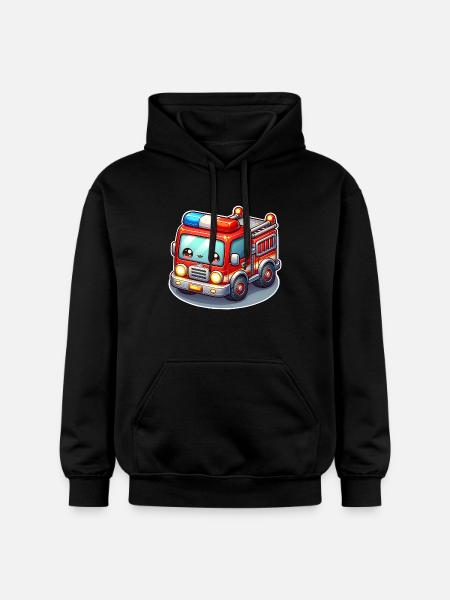 Fire Brigade With Face Kids - Gildan Unisex Softstyle® Midweight Hoodie - black
