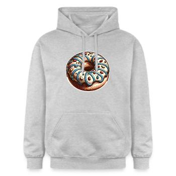 Donut - Gildan Unisex Softstyle® Midweight Hoodie - Hellgrau meliert - Vorne - Liana (172cm) & Jaron (178cm)