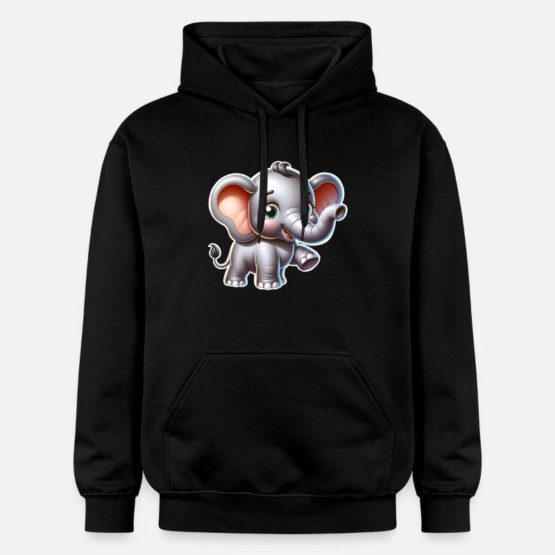 Éléphant - Sweat à capuche Softstyle® Gildan Unisexe - noir