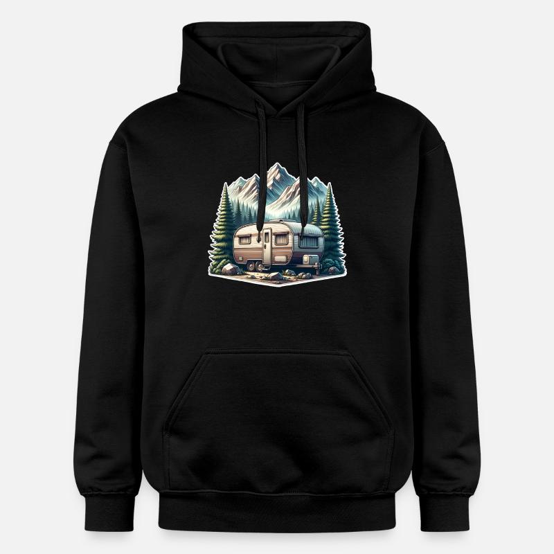 Caravane de camping - Sweat à capuche Softstyle® Gildan Unisexe - noir
