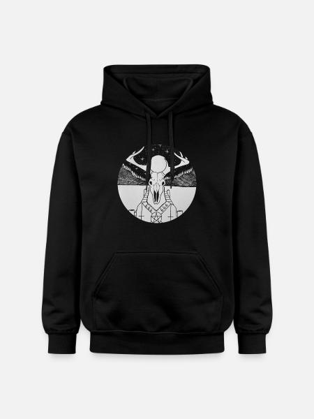 Gothic deer - Gildan Unisex Softstyle® Midweight Hoodie - black