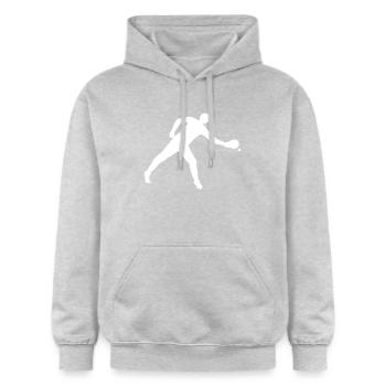 Players playing table tennis in white - Gildan Unisex Softstyle® Midweight Hoodie - light heather grey - Front - Liana (172cm) & Jaron (178cm)