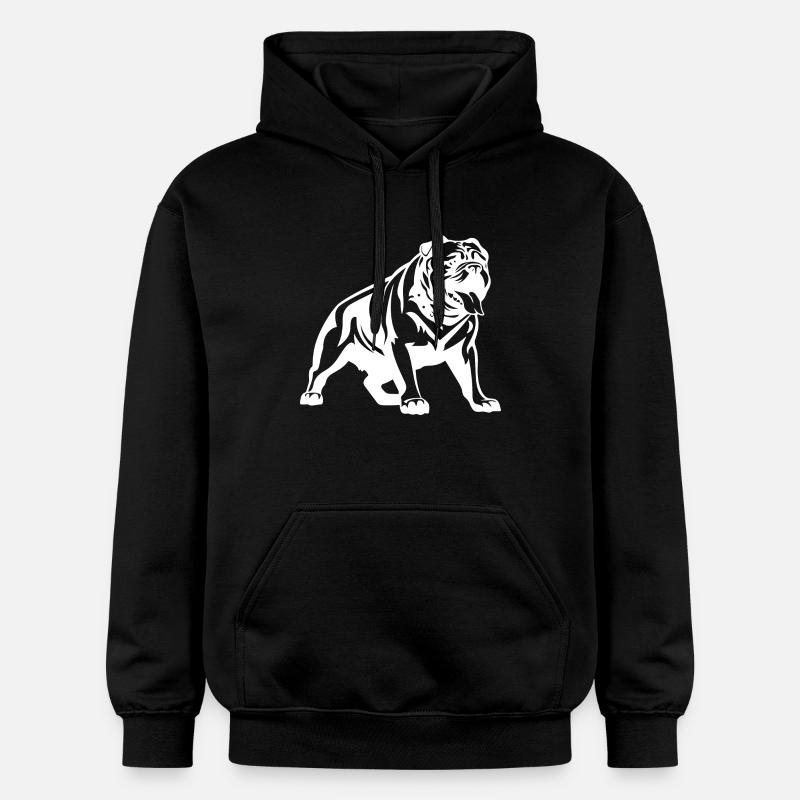 Bouledogue Chien Silhouette - Sweat à capuche Softstyle® Gildan Unisexe - noir
