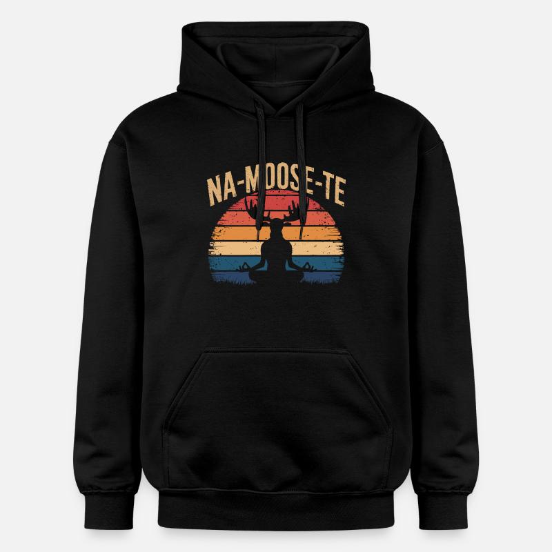 Méditation Yoga de l’orignal - Sweat à capuche Softstyle® Gildan Unisexe - noir