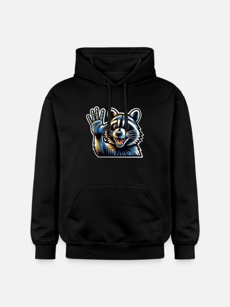 Raccoon - Gildan Unisex Softstyle® Midweight Hoodie - black