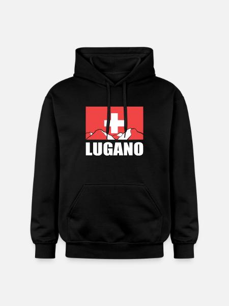 Switzerland Lugano - Gildan Unisex Softstyle® Midweight Hoodie - black