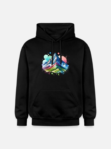 Berge - Gildan Unisex Softstyle® Midweight Hoodie - Schwarz