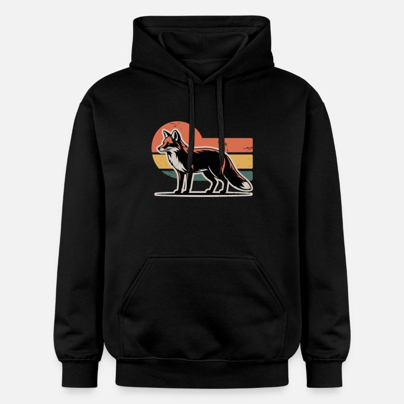 Fuchs Tier - Gildan Unisex Softstyle® Midweight Hoodie - Schwarz
