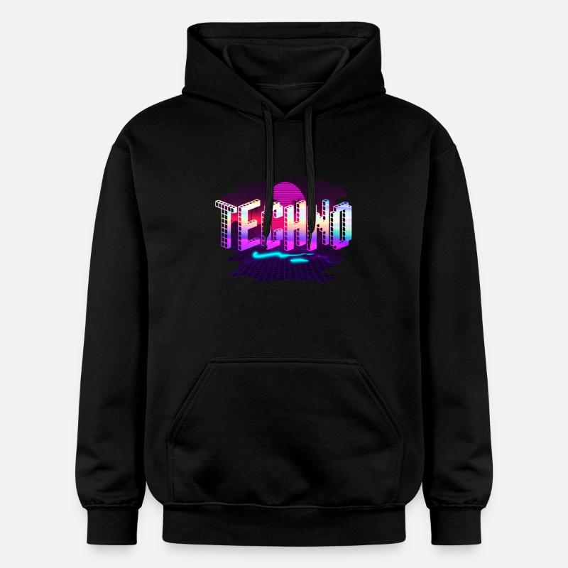 Techno - Sweat à capuche Softstyle® Gildan Unisexe - noir