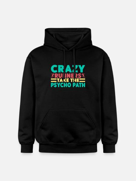 Running Crazy Runners Marathon Runner - Gildan Unisex Softstyle® Midweight Hoodie - black
