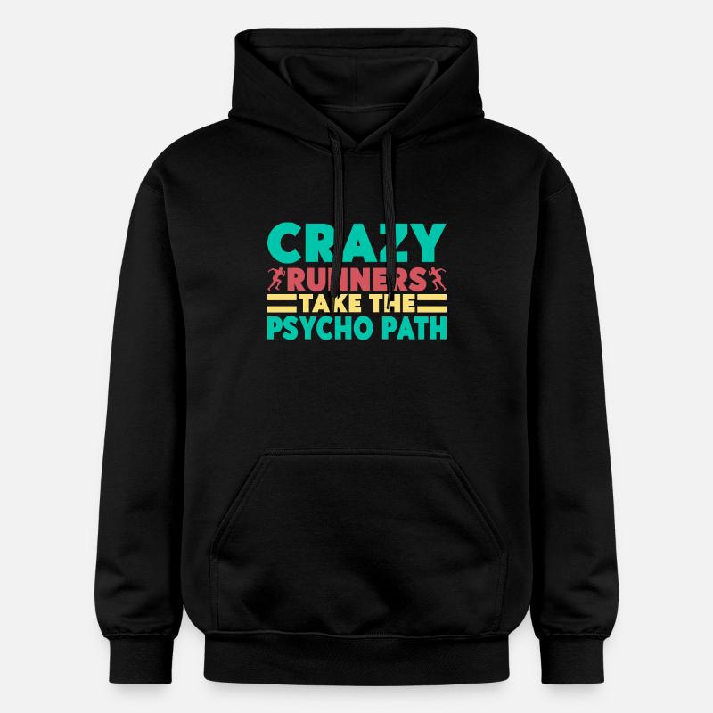 Courir Crazy Runners Marathonien - Sweat à capuche Softstyle® Gildan Unisexe - noir