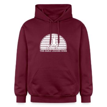 Marathon Runner Early Jogger Wins Running - Gildan Unisex Softstyle® Midweight Hoodie - Maroon - Vorne - Liana (172cm) & Jaron (178cm)