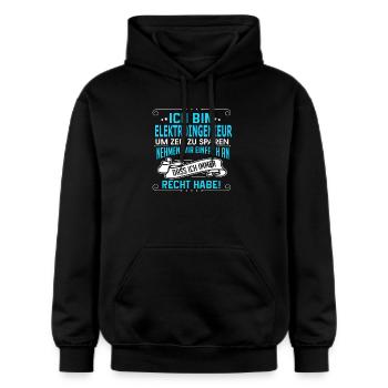 ELEKTROINGENIEUR - Gildan Unisex Softstyle® Midweight Hoodie - Schwarz - Vorne - Marisol (170cm) & Nik (191cm)