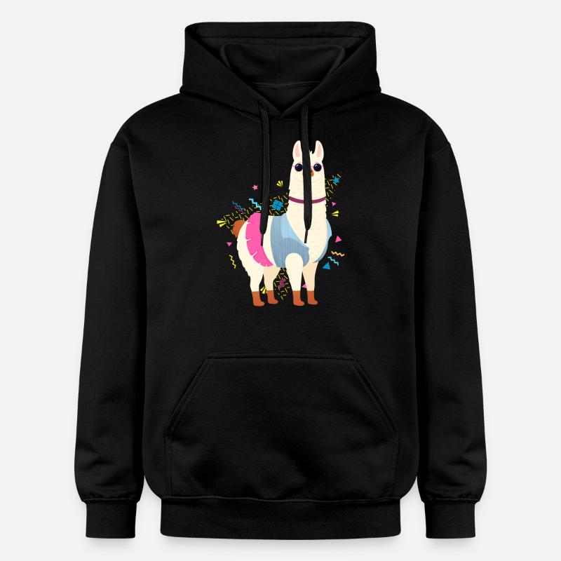 90s Style Llama - Sweat à capuche Softstyle® Gildan Unisexe - noir