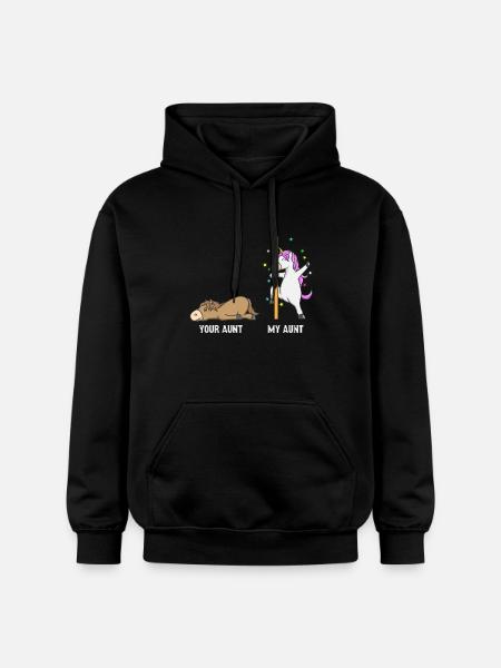 Unicorn hest din moster min tante gave EN - Gildan Softstyle® Midweight unisex-hoodie - sort