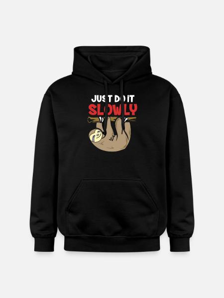 Just Do It Slowly Monkey - Gildan Unisex Softstyle® Midweight Hoodie - black