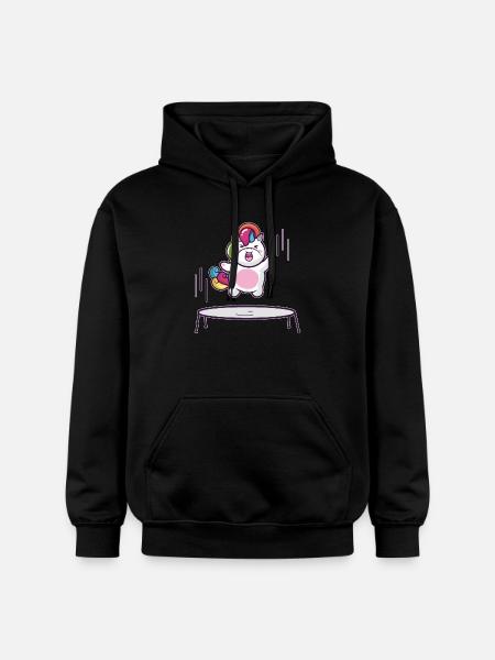 Trampoline licorne - Sweat à capuche Softstyle® Gildan Unisexe - noir
