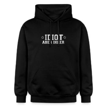 Idiot aber Ihrer - Gildan Unisex Softstyle® Midweight Hoodie - Schwarz - Vorne - Marisol (170cm) & Nik (191cm)