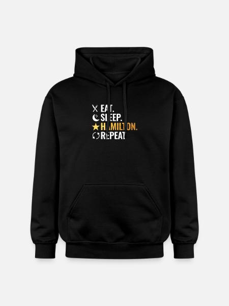 Eat Sleep Hamilton Repeat - Gildan Unisex Softstyle® Midweight Hoodie - black
