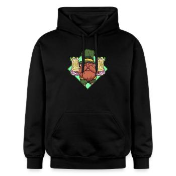 Keltisches Bier - Irish Bier - Geschenk - Gildan Unisex Softstyle® Midweight Hoodie - Schwarz - Vorne - Marisol (170cm) & Nik (191cm)