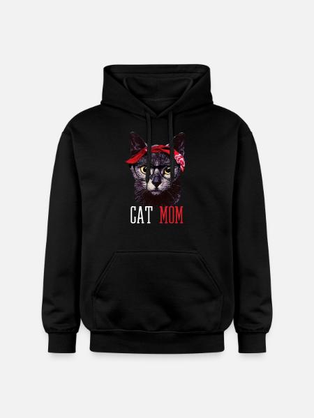 Cat Mom Cats Mom Babe Kittens Hipster - Gildan Unisex Softstyle® Midweight Hoodie - black