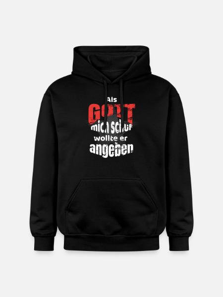 Als Gott mich schuf - Gildan Unisex Softstyle® Midweight Hoodie - Schwarz