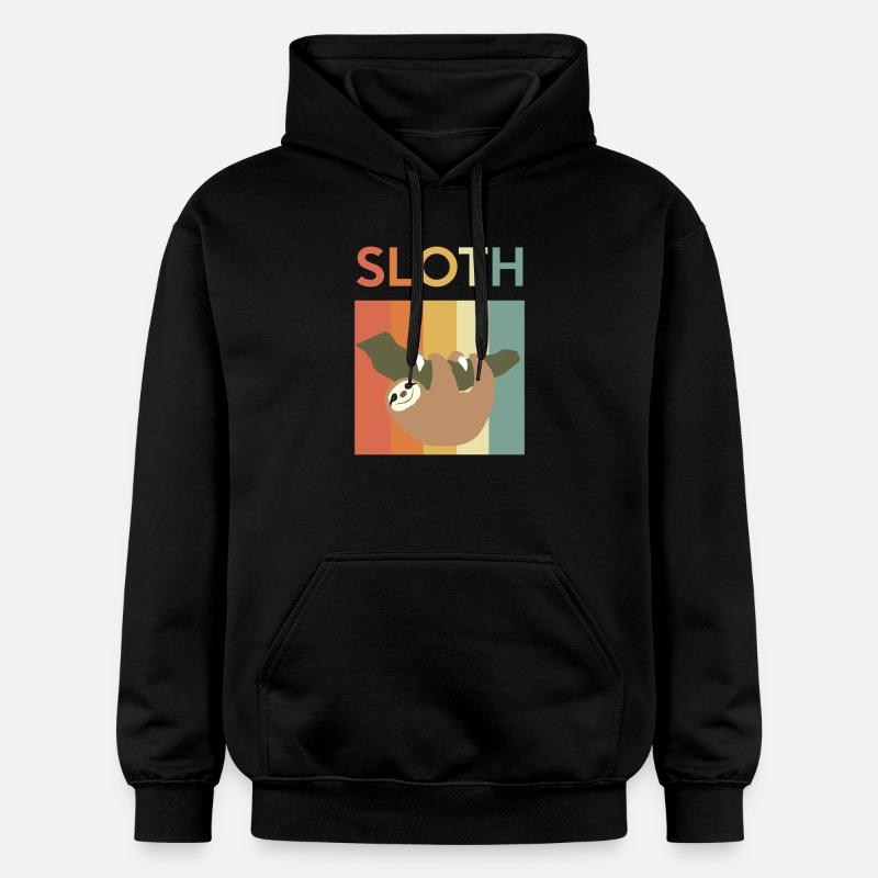 Faultier - Bunt - relaxen - chillen - Geschenk - Gildan Unisex Softstyle® Midweight Hoodie - Schwarz