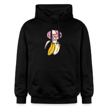 Banana Gift Food Porn Donut Shirt - Sweat à capuche Softstyle® Gildan Unisexe - noir - Devant - Marisol (170cm) & Nik (191cm)